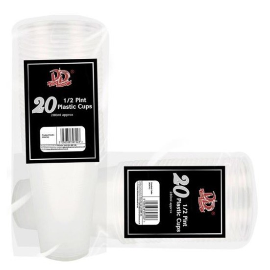 Half Pint Plastic Drinking Cups (20 Pack)