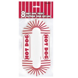 Striped Hot Dog Tray (8 Pack)