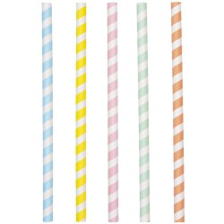 Pastel Ice Cream Paper Milkshake Straws (10 Pack)