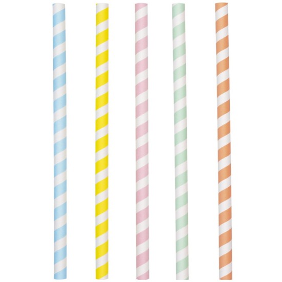 Pastel Ice Cream Paper Milkshake Straws (10 Pack)
