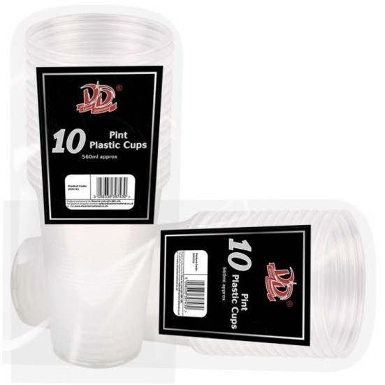Pint Plastic Drinking Cups (10 Pack)