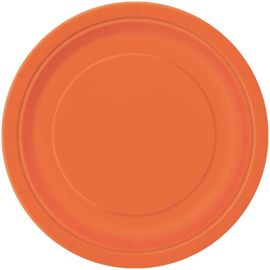 Pumpkin Orange 9" Plates (16 Pack)