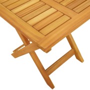 Wheeled Sun Lounger with Table and Cushion - Solid Acacia Wood