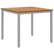 3 Piece Garden Dining Set Solid Wood Acacia and Grey Metal