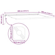 Automatic Retractable Awning Beige 400x300 cm,  Awning Replacement Fabric for 4x3 m Frame Beige