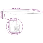 Automatic Retractable Awning Beige 450x350 cm,  Awning Replacement Fabric for 4,5x3,5 m Frame Beige