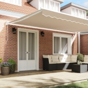 Automatic Retractable Awning Beige 500x300 cm,  Awning Replacement Fabric for 5x3 m Frame Beige