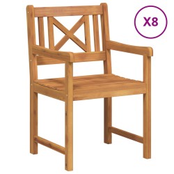 Garden Chairs 8 pcs 56x55.5x90 cm Solid Wood Acacia,  Garden Chairs 2 pcs 56x56x90 cm Solid Wood Acacia