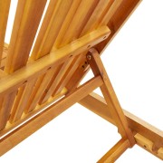 Sun Loungers 2 pcs with Wheels and Cushion Solid Wood Acacia