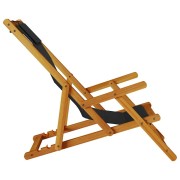 Folding Beach Chairs Set of 2 Black Textilene 61.5 x 110 x 97 cm