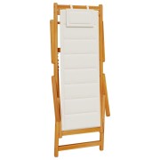 2 Pack of  Folding Beach Chairs - Light Grey, Acacia Wood & Textilene