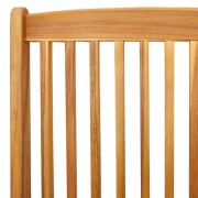 Folding Garden Chairs with Grey Cushion 8pcs Solid Acacia Wood