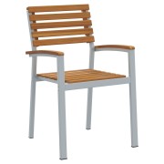 Stackable Garden Chairs 8 pcs Solid Wood Acacia and Metal