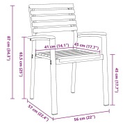 3 Piece Garden Dining Set Solid Wood Acacia and Black Metal