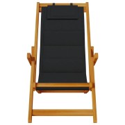 Folding Beach Chairs Set of 2 Black Textilene 61.5 x 110 x 97 cm