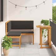 Corner Sofa Set Set of 2 Brown Solid Acacia wood Foldable