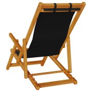 Folding Beach Chairs Set of 2 Black Textilene 61.5 x 110 x 97 cm