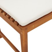 5-Piece Garden Bench Set with Cushions - Solid Acacia Wood