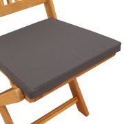 Folding Garden Chairs with Grey Cushion 4pcs Solid Acacia Wood