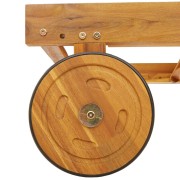 Sun Loungers 2 pcs with Wheels and Cushion Solid Wood Acacia