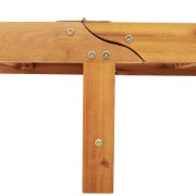 Double Sun Lounger with Wheels and Cushion - Solid Acacia Wood