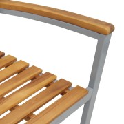 3 Piece Garden Dining Set Solid Wood Acacia and Grey Metal