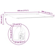 Automatic Retractable Awning Beige 450x300 cm,  Awning Replacement Fabric for 4.5x3 m Frame Beige