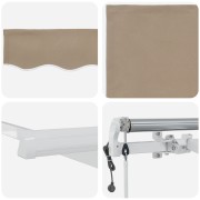 Automatic Retractable Awning Beige 400x350 cm,  Awning Replacement Fabric for 4x3.5 m Frame Beige