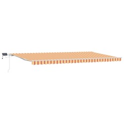 Manual Retractable Awning with LED Yellow and Orange 600x300 cm