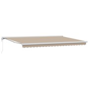 Automatic Retractable Awning Beige 500x300 cm,  Awning Replacement Fabric for 5x3 m Frame Beige