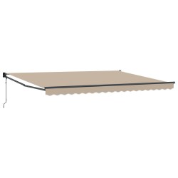 Automatic Retractable Awning Beige 450x300 cm,  Awning Replacement Fabric for 4.5x3 m Frame Beige