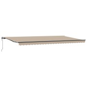 Automatic Retractable Awning Beige 600x350 cm,  Awning Replacement Fabric for 6x3,5 m Frame Beige
