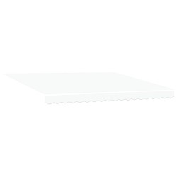 Manual Retractable Awning with LED White 400x300 cm,  Awning Replacement Fabric for 4x3 m Frame White
