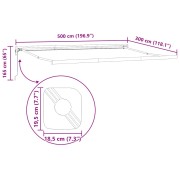 Automatic Retractable Awning Beige 500x300 cm,  Awning Replacement Fabric for 5x3 m Frame Beige