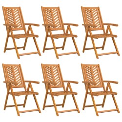 Reclining Garden Chairs 6 pcs Solid Wood Acacia