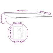 Automatic Retractable Awning Beige 400x300 cm,  Awning Replacement Fabric for 4x3 m Frame Beige