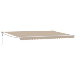Automatic Retractable Awning Beige 500x300 cm,  Awning Replacement Fabric for 5x3 m Frame Beige
