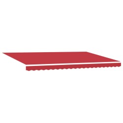 Manual Retractable Awning with LED Red 500x350 cm,  Awning Replacement Fabric for 5x3.5 m Frame Red