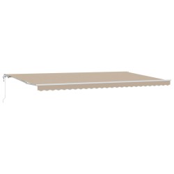 Automatic Retractable Awning Beige 600x300 cm,  Awning Replacement Fabric for 6x3 m Frame Beige