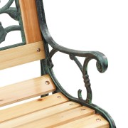 Garden Bench with Rose Patterned Backrest 116 cm Wood