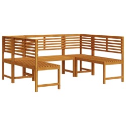 5-Piece Acacia Wood Garden Bench Set