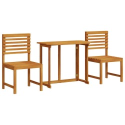 3-Piece Garden Bistro Set Solid Acacia Wood