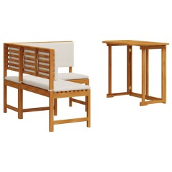2-Piece Garden Dining Set with Cushions - Solid Acacia Wood